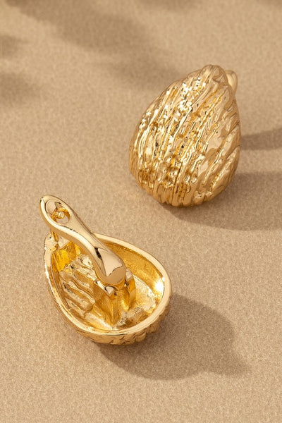 Textured Teardrop earrings - Gold