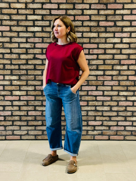 Scuba Sleeveless Top - Cabernet