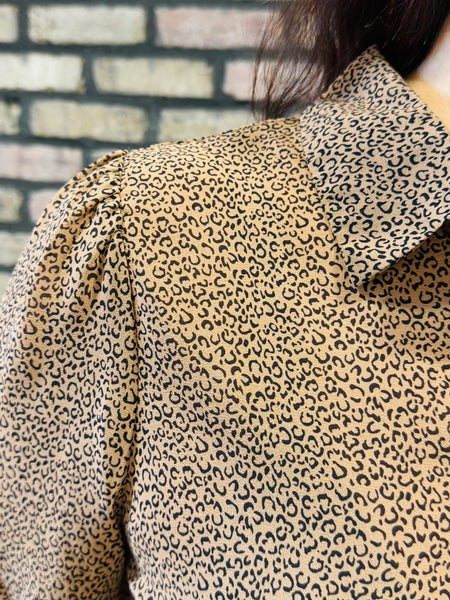 Button Down Chiffon Shirt - Camel