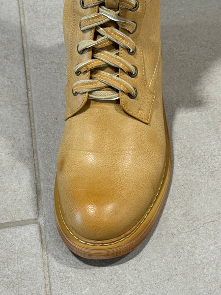 Lace-up Combat Boots - Taupe
