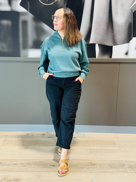 Scuba Half Zip Pullover - Ash Jade