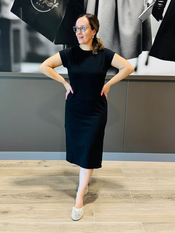 Casual Midi Dress - Black