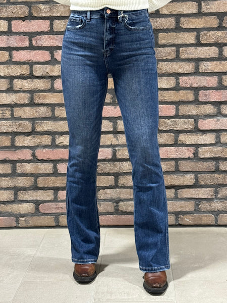 Tummy Control Bootcut Jeans - Dark Wash