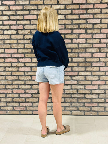 Western Style Denim Shorts - Light Wash