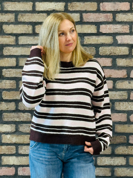 Multi-Colour Striped Sweater - Pink