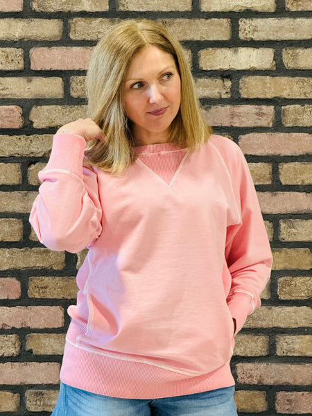 French Terry Pullover - DK Pink