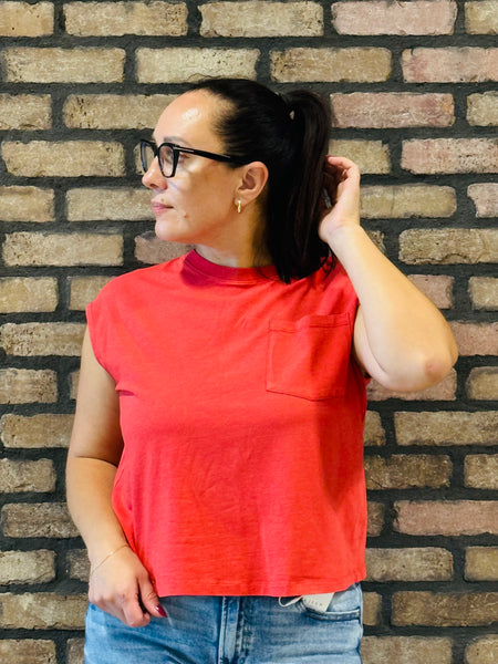 Pima Cotton Pocket Tee - Blushed Brick