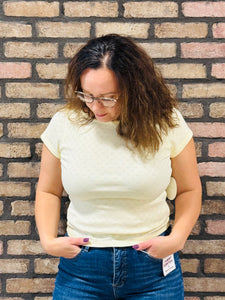Rosette Pointelle Tee - Butter