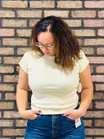 Rosette Pointelle Tee - Butter
