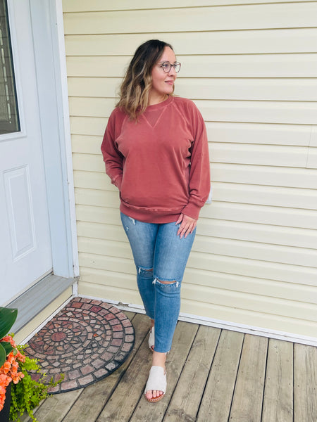 French Terry Pullover - Rust