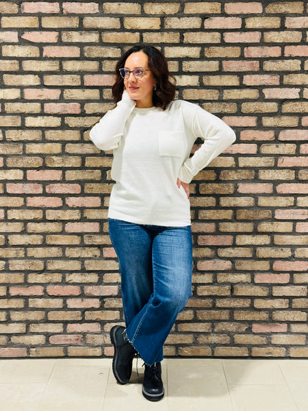Front Pocket Sweater - Ivory