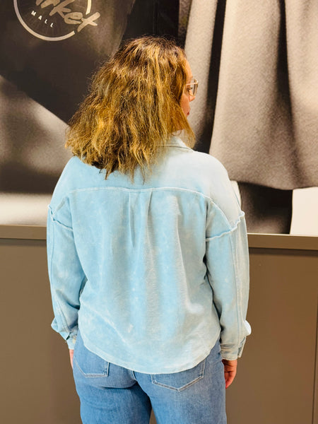 Vintage Button Down Shacket - Denim