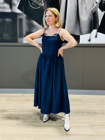 Corset Denim Dress - Dark Wash