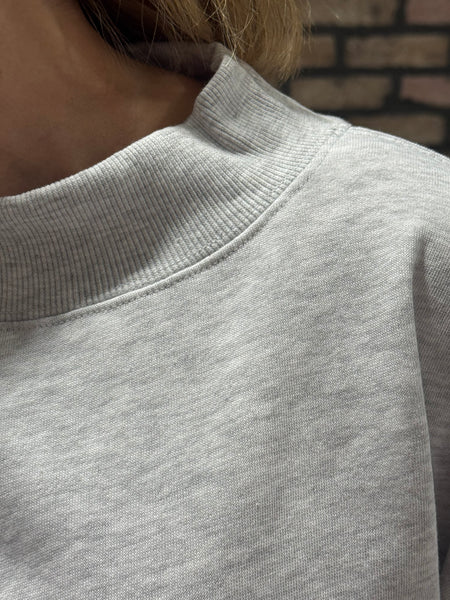 Oversized Mockneck Sweatshirt - Ice Grey