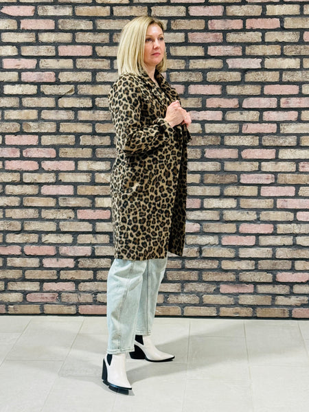 Leopard Print Coat - Brown