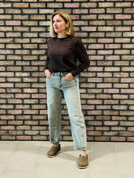 Stonewash Cotton Top - Espresso