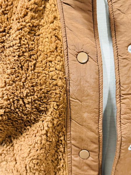 Oversized Faux Fur Vest - Brown