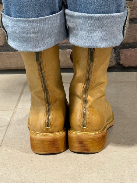 Lace-up Combat Boots - Taupe