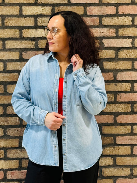 Oversized Denim Shirt - Light Wash