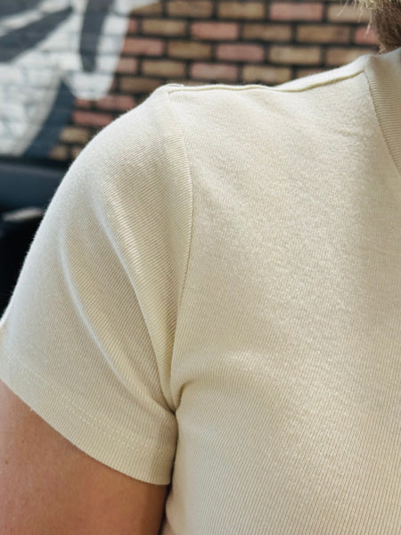 Ribbed Baby Tee - Antique