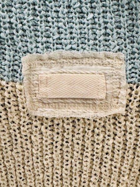 Split Neck Striped Sweater - Sea Angel