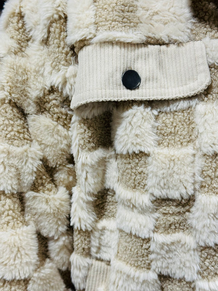 Checkered Shacket - Cream