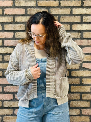Dropped Shoulder Cardigan - Mocha