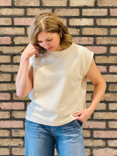 Scuba Sleeveless Top - H Beige