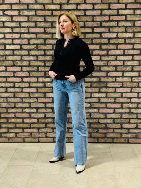 90’s Slim Wide Jeans - Medium Wash