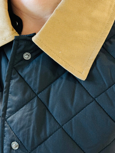 Quilted Barn Jacket - Black