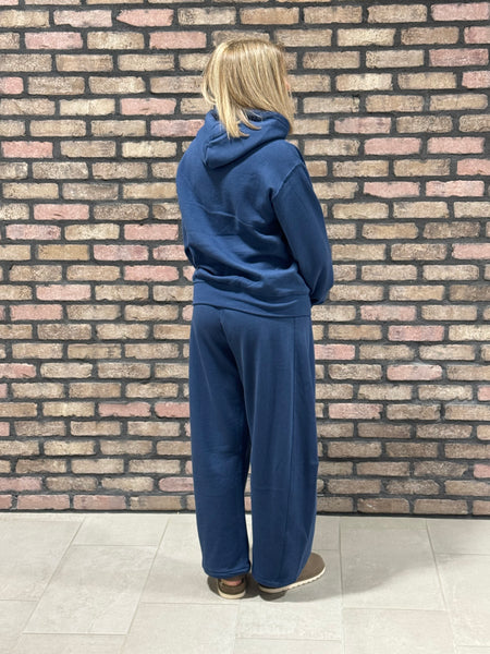 Fleece Boyfriend Hoodie - Indigo Blue