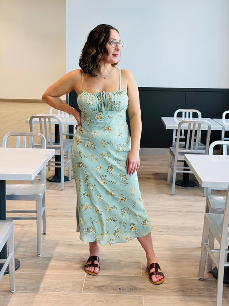 Floral Midi Sundress - Sage Multi