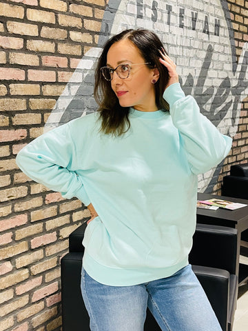 Fleece Burn-Out Sweatshirt - Ice Fall Heather