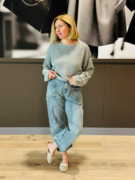 Textured Knit Sweater - H Grey
