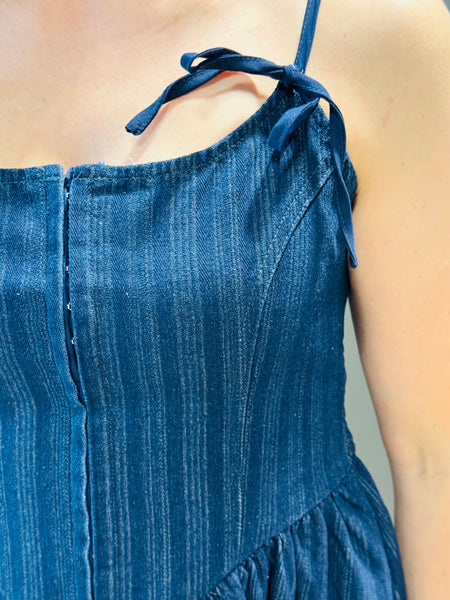 Corset Denim Dress - Dark Wash