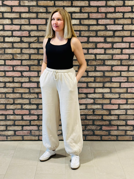 90’s Oversized Sweatpants - Beige