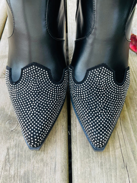 Studded Tall Boots - Black