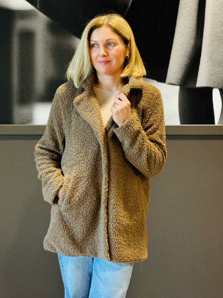 Looped Sherpa Coat - Mocha
