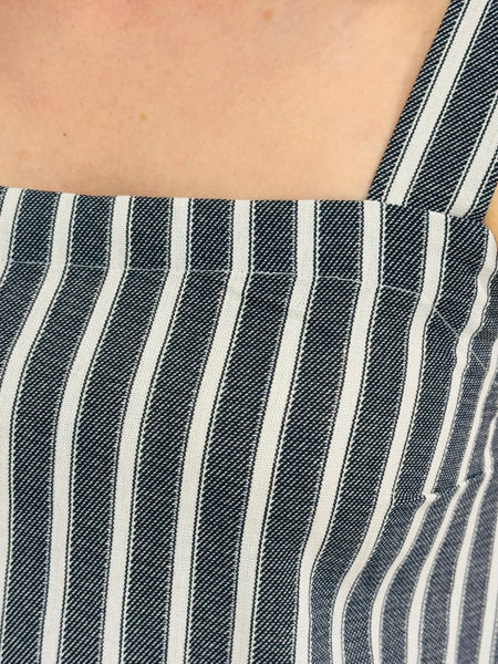 Striped Linen Cami Top - Navy