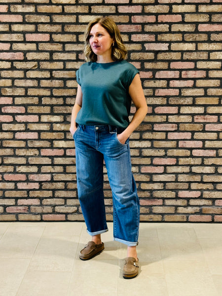 Scuba Sleeveless Top - Ash Jade