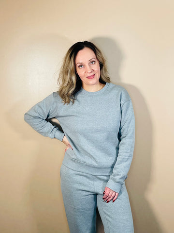Classic Fit Fleece Sweatshirt - Heather Grey