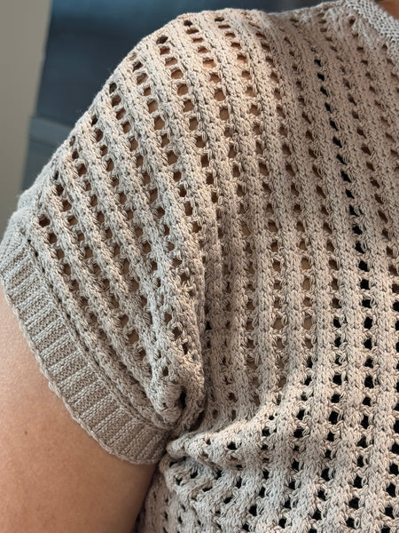Crochet Sheer Hollow Sweater - LT Mocha