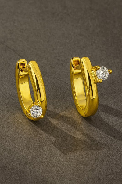 Water Proof Rhinestone Earrings - Gold