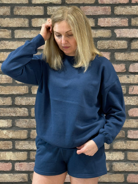 Oversized Crewneck - Indigo Blue