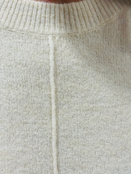 Crewneck Front Seam Sweater - Ivory