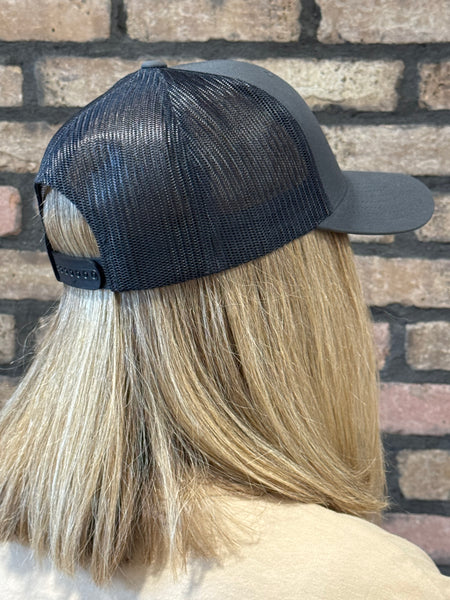 SK Embroidered Retro Trucker Cap - Charcoal