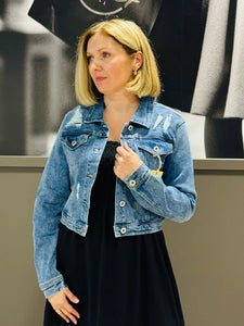 Cropped Denim Jacket - Medium Wash