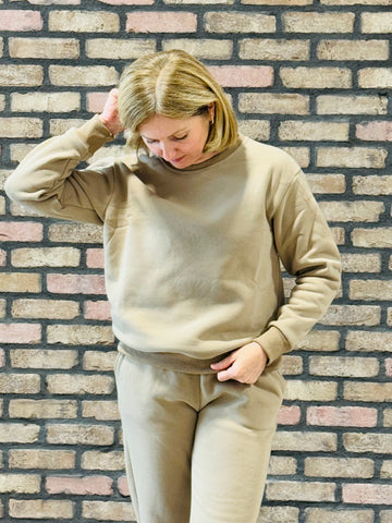 Fleece Crewneck Pullover - Stone