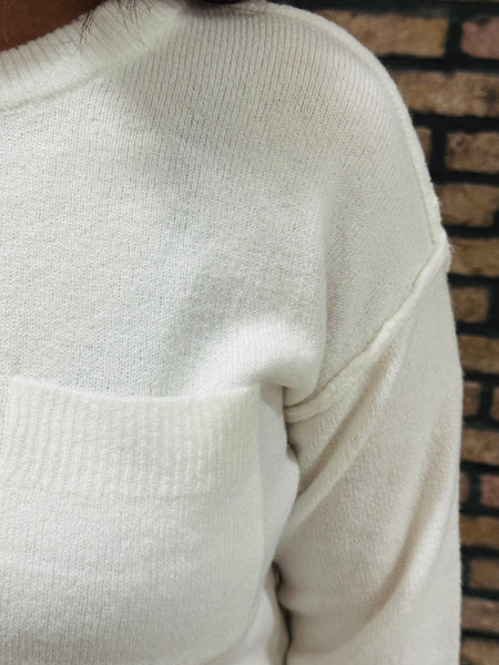 Front Pocket Sweater - Ivory
