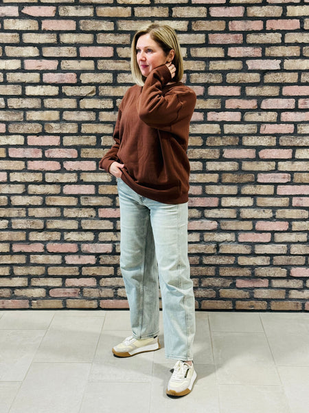 Fleece Pullover - Brown